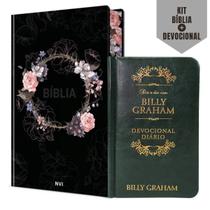 Kit Com 2 - 1 Bíblia Sagrada Feminina NVI + 1 Devocional Leitura Diária Com Billy Graham