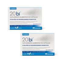 Kit com 2 20 Bi Probiótico 20 Bilhões de Microrganismos Suplemento Alimentar 30 Cápsulas