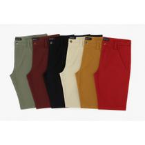 kit com 2, 3 ou 4 Bermuda Masculina Sarja Brim 100% Algodão short Mauricinho Sporte Fino Brim polo