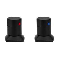 Kit com 2 Acabamentos para Registro C44 Água Quente e Fria BL6150 Ducon Metais Preto Kit com 2 Acabamentos para Registro C44 Água Quente e Fria BL6150 Ducon Metais Preto
