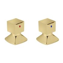 Kit com 2 Acabamentos para Registro C46 Água Quente/fria Go5246 Ducon Metais