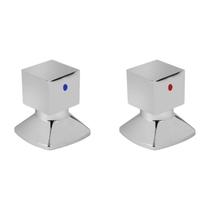 Kit com 2 Acabamentos para Registro C46 Água Quente/Fria Premium KU4246 Ducon Metais Cinza/Cromado Kit com 2 Acabamentos para Registro C46 Água Quente/Fria Premium KU4246 Ducon Metais Cinza/Cromado