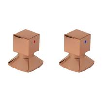 Kit com 2 Acabamentos para Registro C46 Água Quente/fria Rose Ro7246 Ducon Metais