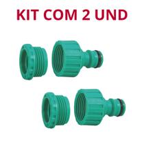 Kit com 2 Adaptador Fêmea com Rosca Externa 3/4" e Redução 1/2" em Plástico Tramontina para Jardim