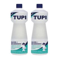 Kit com 2 Álcool com Bicarbonato Tupi para Limpeza Pesada 1L Kit com 2 Álcool com Bicarbonato Tupi para Limpeza Pesada 1L