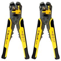 Kit Com 2 Alicates Decapador Cortador E Crimpador De Fios Profissional Cabos Batente Cabo Ergonômico