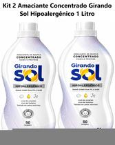 Kit com 2 Amaciante Roupa Concentrado 1 Lt Hipoalergênico
