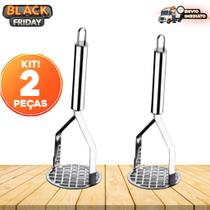 Kit com 2 Amassadores Espremedores de Batatas em Aço Inox Praticidade e Durabilidade para Sua Cozi