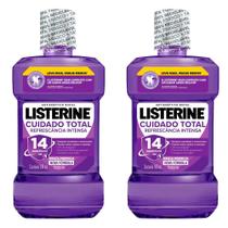 Kit com 2 Antissépticos Bucal Listerine Cuidado Total 500ml
