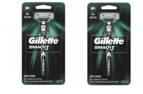 Kit com 2 Aparelho Barbeador Gillette Mach 3 Regular P&G