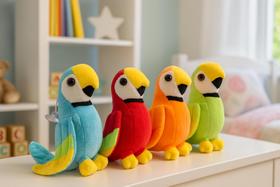 Kit com 2 Araras de Pelúcia com Ventosa Dupla Diversão para o Desenvolvimento Infantil Kit com 2 Araras de Pelúcia com Ventosa Dupla Diversão para o Desenvolvimento Infantil