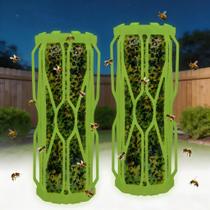 Kit com 2 armadilhas para abelhas-carpinteiras para área externa com fluorescência, armadilha para vespas para pendurar ao ar livre, capturador de vespas e moscas, armadilha para marimbondos, mosquitinhos, mosquitos e outros insetos voadores Kit com 2 armadilhas para abelhas-carpinteiras para área externa com fluorescência, armadilha para vespas para pendurar ao ar livre, capturador de vespas e moscas, armadilha para marimbondos, mosquitinhos, mosquitos e outros insetos voadores