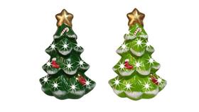 Kit com 2 Arvore Porta Vela de Natal de Ceramica Verde - Decore Casa Kit com 2 Arvore Porta Vela de Natal de Ceramica Verde - Decore Casa