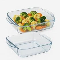 Kit Com 2 Assadeiras De Vidro Retangular Refratárias