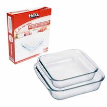 Kit com 2 Assadeiras de Vidro Retangulares Refratárias