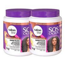 Kit com 2 Ativadores de Cachos SOS Cachos Super Óleos Salon Line 1kg