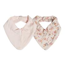 Kit Com 2 Babadores Bebê Bandana Aurora Rosa - Hug