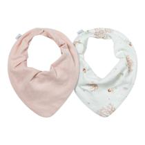 Kit Com 2 Babadores Bebê Bandana Cerejeira Rosa Pêssego -Hug Kit Com 2 Babadores Bebê Bandana Cerejeira Rosa Pêssego -Hug