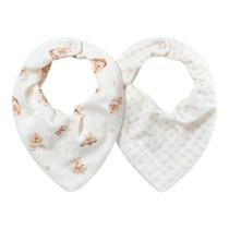 Kit Com 2 Babadores Bebê Bandana New Baby Rosa Pêssego - Hug