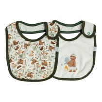 Kit Com 2 Babadores Bebê Camping Verde - Hug