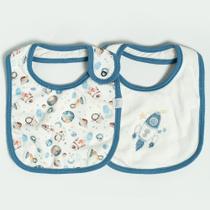 Kit Com 2 Babadores Hug Espacial AzulNimbus Kit Com 2 Babadores Hug Espacial AzulNimbus