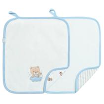 Kit Com 2 Babinhas Hug Urso Sweet Dreams Azul E Branco