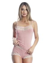 Kit com 2 Baby Doll Viscolycra Com Renda Luxo Para Dormir Pijamas