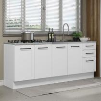 Kit Com 2 Balcões De Cozinha 3 Gavetas 4 Portas Branco