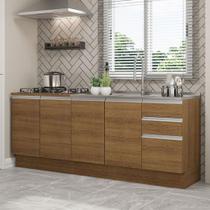 Kit Com 2 Balcões De Cozinha Madesa Glamy 4 Portas 3 Gavetas (sem Tampo E Pia) - Rustic Rustic Kit Com 2 Balcões De Cozinha Madesa Glamy 4 Portas 3 Gavetas (sem Tampo E Pia) - Rustic Rustic