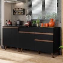 Kit com 2 Balcões de Cozinha Madesa Reims 4 Portas 1 Gaveta (Com Tampo)