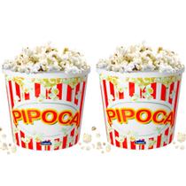 Kit com 2 Baldes de Pipoca Clássico 2.1 Litros Plasútil Kit com 2 Baldes de Pipoca Clássico 2.1 Litros Plasútil