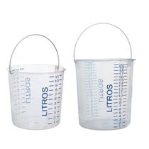 Kit com 2 Baldes Plásticos Graduados Transparente - 12L e 20L