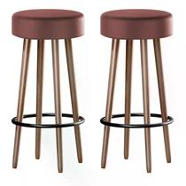 Kit com 2 Banco Banqueta Berlin Telha - Salaone