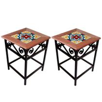 Kit com 2 Bancos Madeira Mesinhas para área Gourmet Churrasco Jardim S02