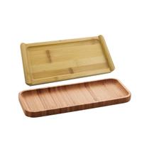 Kit Com 2 Bandejas de Bambu Retangular