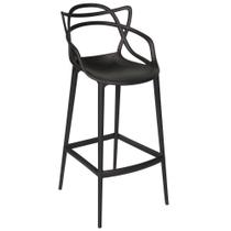 Kit Com 2 Banqueta Allegra Masters 100% Polipropileno Preta