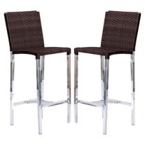 Kit com 2 Banquetas Altas Jardim em Fibra Pedra Ferro - Premium Box Kit com 2 Banquetas Altas Jardim em Fibra Pedra Ferro - Premium Box