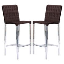 Kit com 2 Banquetas Altas Jardim em Fibra Pedra Ferro Kit com 2 Banquetas Altas Jardim em Fibra Pedra Ferro