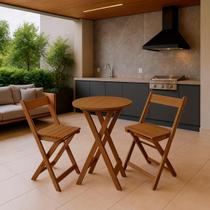 Kit com 2 Banquetas Bistrô Dobrável de Madeira Ismalu Kit com 2 Banquetas Bistrô Dobrável de Madeira Ismalu