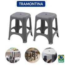 Kit com 2 Banquinhos Banqueta Plástico Tramontina 100 Kilos Kit com 2 Banquinhos Banqueta Plástico Tramontina 100 Kilos