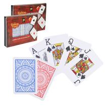 Kit com 2 Baralhos de Plástico e Impermeáveis com 104 Cartas no Estojo