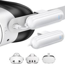 Kit com 2 Baterias Kinwin para Meta Quest 3S/3/2, Bateria de 20000mWh com Carregamento Rápido 18W para Acessórios Oculus Quest 3S/3, Carregador Portátil e Leve para Headset VR com 2-4 Horas Extras