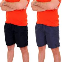 Kit Com 2 Bermudas De Tactel Masculina Plus Size