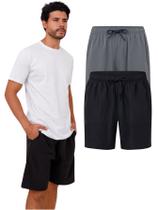 Kit Com 2 Bermudas Esportivas Tactel Masculina - Colorido Kit Com 2 Bermudas Esportivas Tactel Masculina - Colorido