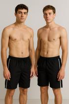 Kit Com 2 Bermudas Tactel D Bell Outlet Fashion Sport Masculina Preta