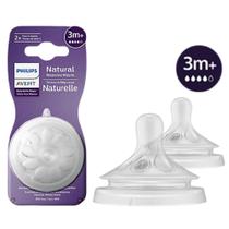 Kit Com 2 Bicos Natural Mamadeira Petala 3m+ Philips Avent