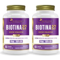 Kit Com 2 Biotina B7 Cabelos e Pele 60 Caps Flora Nativa