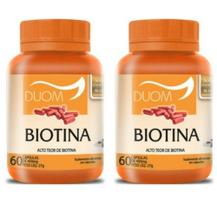 Kit com 2 Biotina Vitamina B7 1 Cápsula Ao Dia - Saúde do Cabelo, Pele e Unhas Duom 60 Capsulas