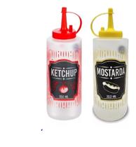 Kit Com 2 Bisnagas Para Molhos De 350ml Decoradas Kit Com 2 Bisnagas Para Molhos De 350ml Decoradas