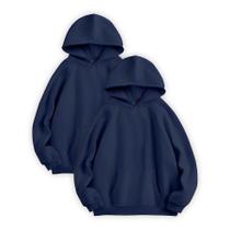 Kit com 2 Blusas De Moletom Básica Com Capuz Confortável Estilosa Kit com 2 Blusas De Moletom Básica Com Capuz Confortável Estilosa